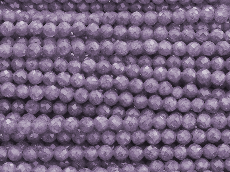 facettierte Zirkonia Perlen 3mm, Farbe: Violett