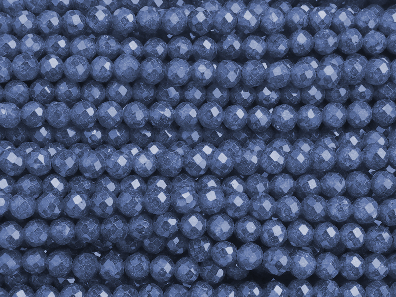 facettierte Zirkonia Perlen 3mm, Farbe: Denim Blau