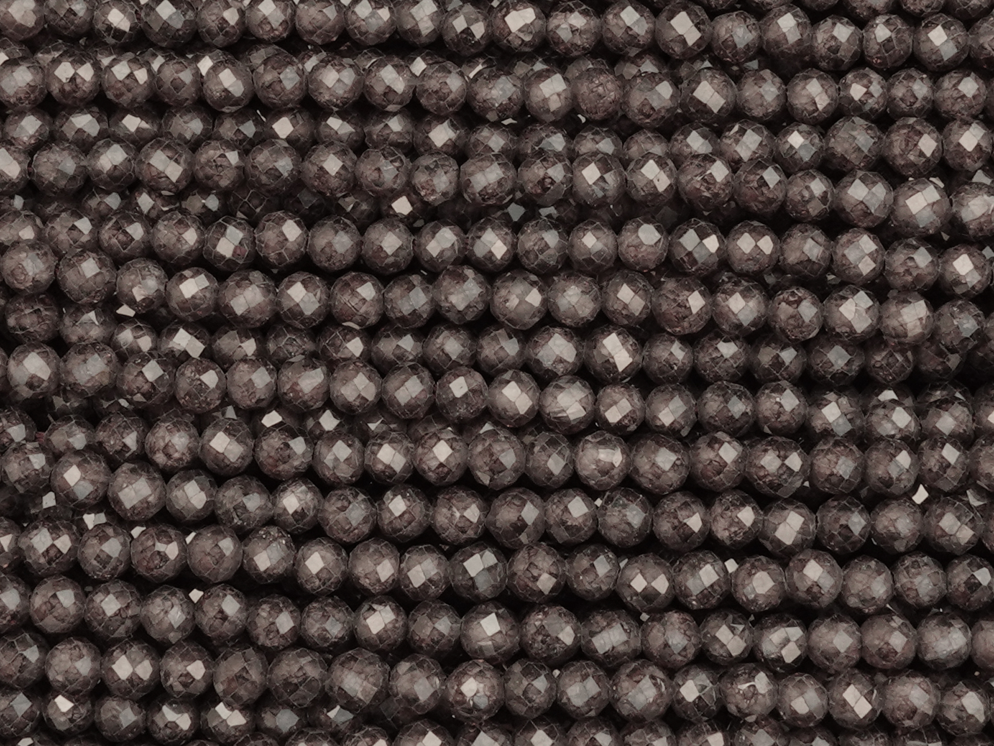 facettierte Zirkonia Perlen 3mm, beigegrau