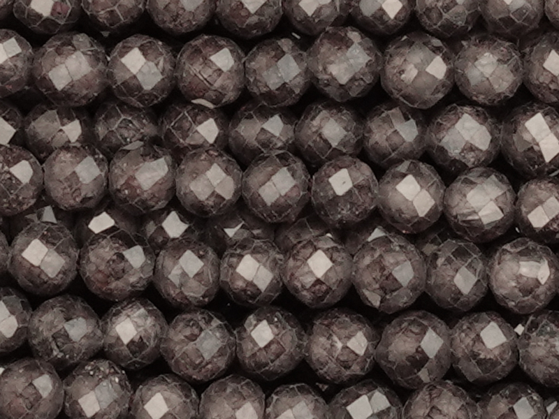 facettierte Zirkonia Perlen 3mm, beigegrau - Nahaufnahme