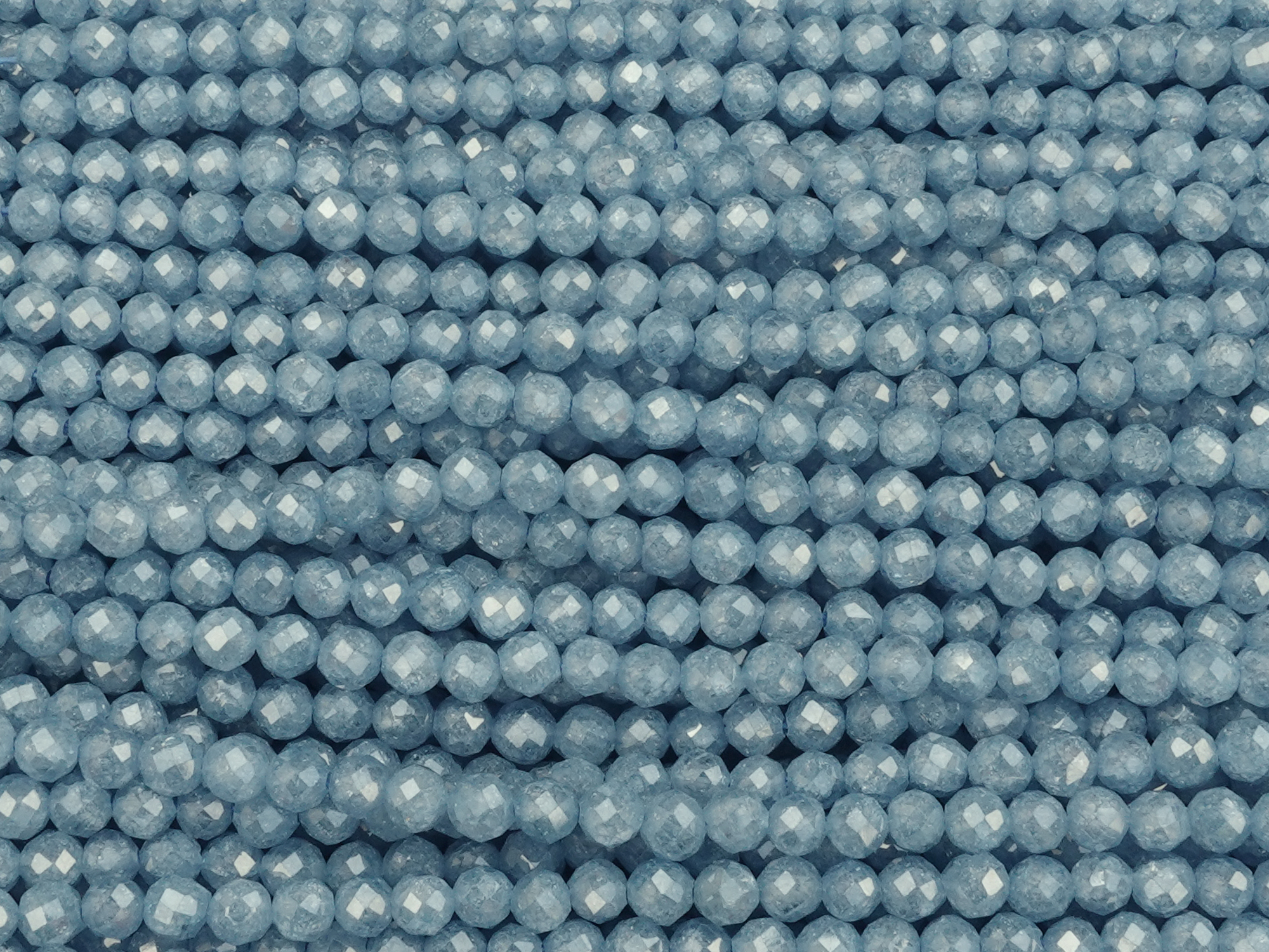 facettierte Zirkonia Perlen 3mm, jeansblau