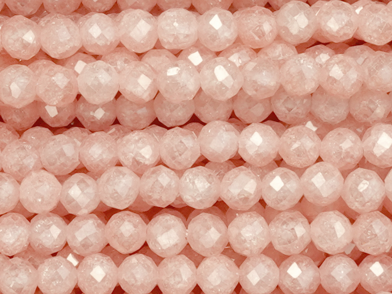 facettierte Zirkonia Perlen 3mm, rose - Nahaufnahme
