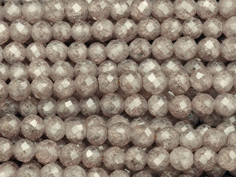facettierte Zirkonia Perlen 3mm, silbergrau - Nahaufnahme