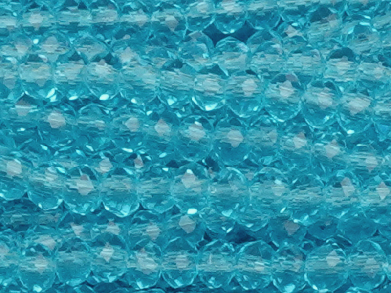 türkise facettierte Glasschliffperlen Rondellen 2mm - Nahauf