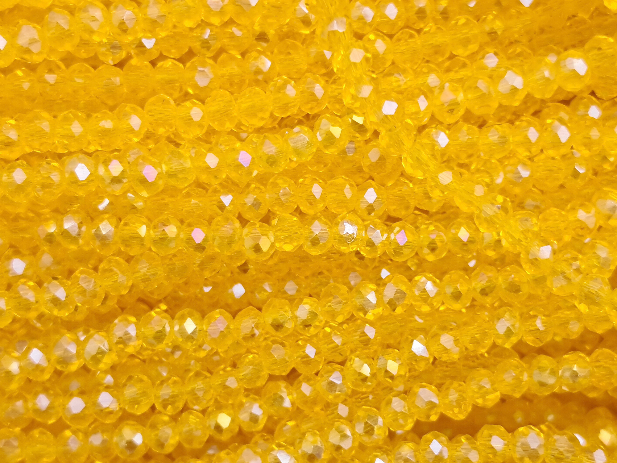 gelbe facettierte Glasschliffperlen Rondellen 2mm zum Schmuc