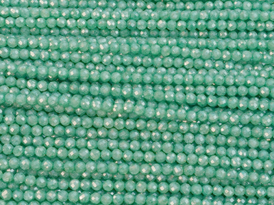 grüne facettierte Zirkonia Perlen 2mm