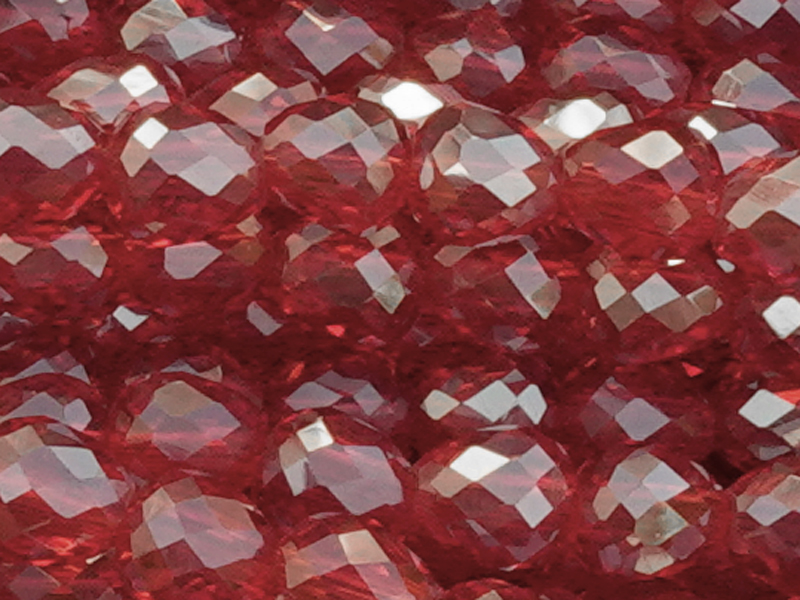 erdbeerförmige, facettierte Glasperlen Tropfen 4mm, Farbe: r