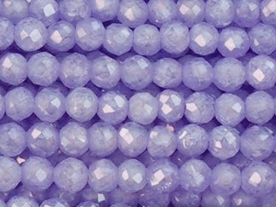 violette facettierte Zirkonia Perlen 2mm - Nahaufnahme