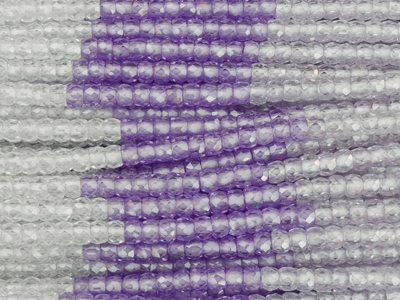 violette facettierte Zirkonia Perlen 3x2mm, farblich verlauf