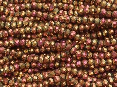 facettierte, geschliffene Glasperlen 2x3mm