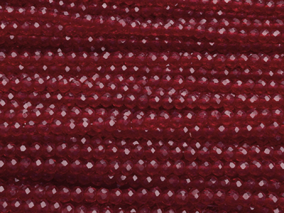 facettierte, geschliffene Glasperlen 2x3mm dunkelrot