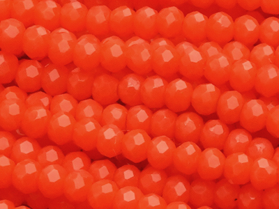 facettierte, geschliffene Glasperlen 2x3mm Orange opak - Nah