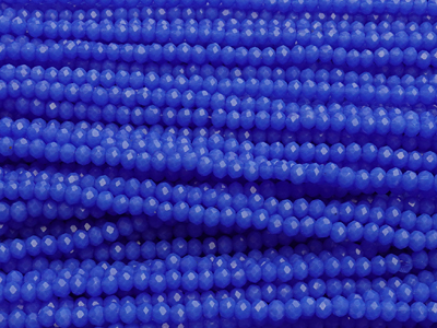 facettierte, geschliffene Glasperlen 2x3mm Farbe: Blau opak