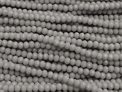 facettierte, geschliffene Glasperlen 2x3mm Farbe: Grau opak
