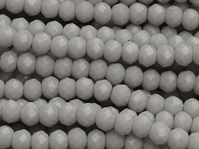 facettierte, geschliffene Glasperlen 2x3mm Farbe: Grau opak 
