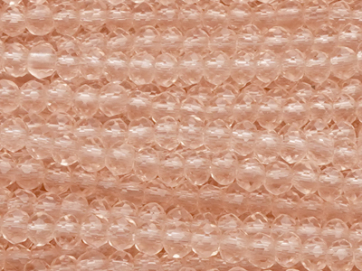 facettierte, geschliffene Glasperlen 2x3mm Farbe: Pfirsich -