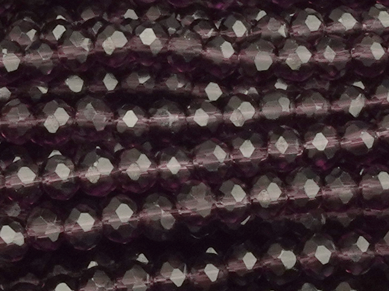 facettierte, geschliffene Glasperlen 2x3mm Farbe: Amethyst -