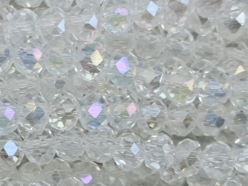 facettierte, geschliffene Glasperlen 2x3mm Farbe: Crystal AB