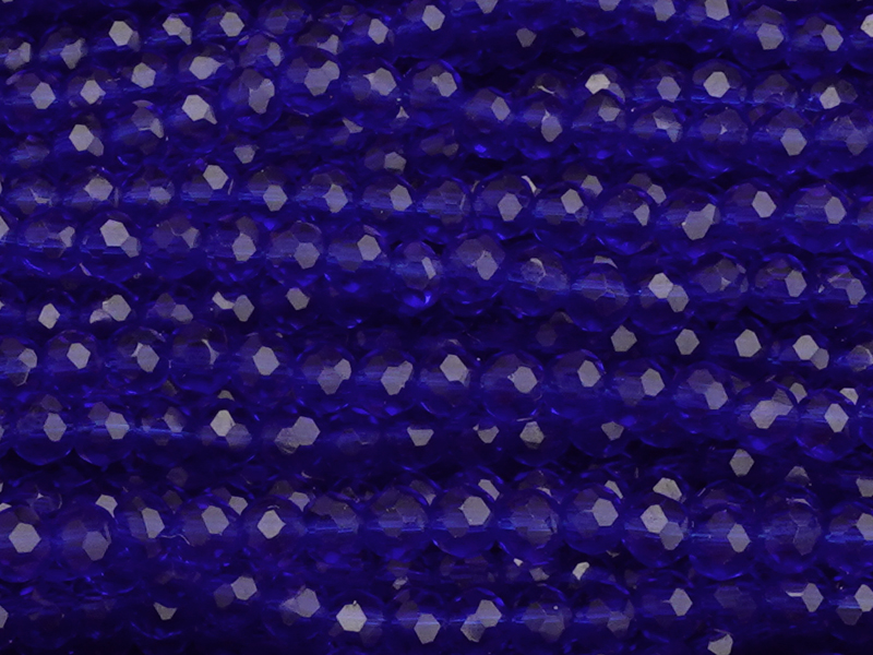 facettierte, geschliffene Glasperlen 2x3mm Farbe: Dunkelblau