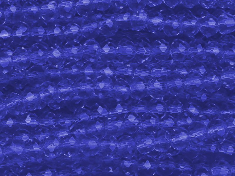 facettierte, geschliffene Glasperlen 2x3mm Farbe: Sapphire B