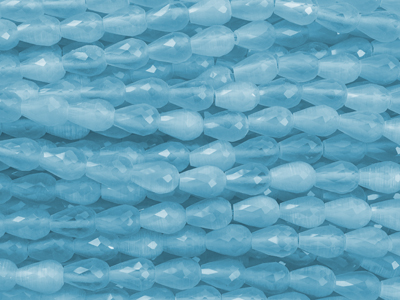 funkelnde, facettierte Tropfenperlen 6x8mm, Farbe: hellblau