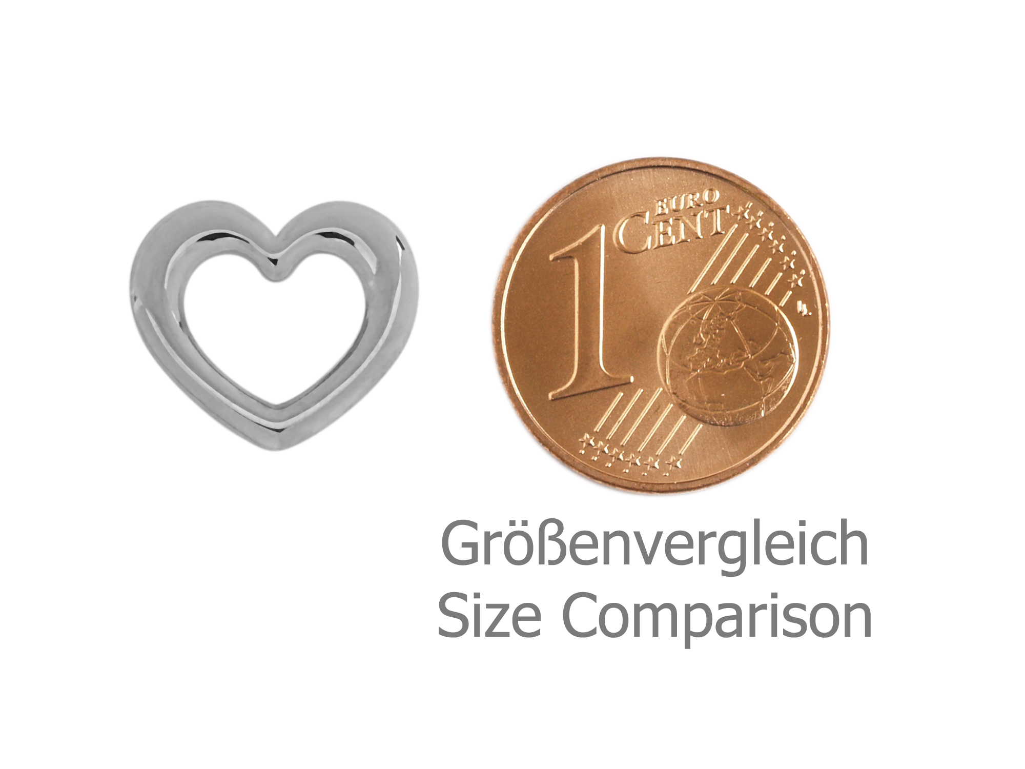 Schmuckanhänger für Halskettchen - Größenvergleich