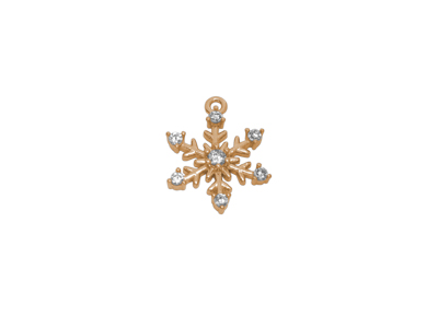 rosegoldener kleiner Metallanhänger, Schneeflocke