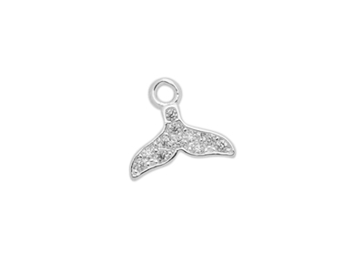 kleiner Schmuckanhänger - Walfischflosse mit Glitzersteinen 