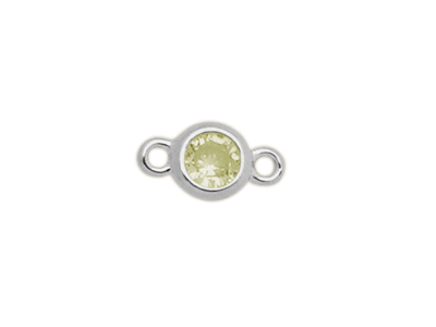 winziger Glitzeranhänger mit zwei Ösen Ringen, silber