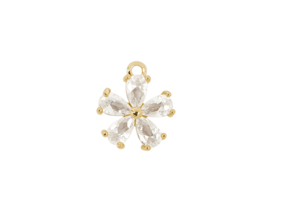goldener kleiner Metallanhänger Charm Blume