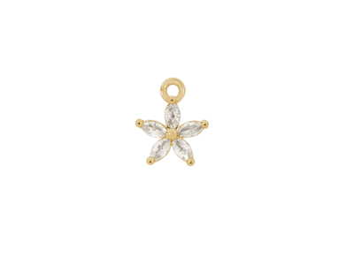 goldener kleiner Metallanhänger Charm Blume