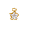 Anhänger mit Strassstein, Stern ~5mm, Messing, gold