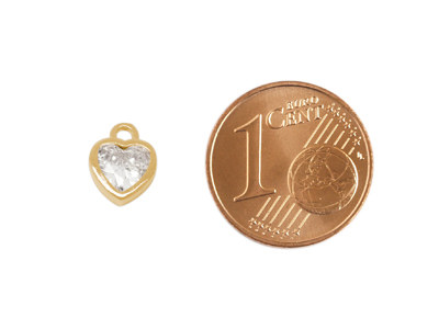 goldener kleiner Schmuck Herzanhänger - Größenvergleich