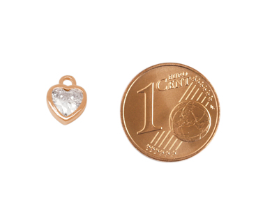 rosegoldener kleiner Schmuck Herzanhänger - Größenvergleich
