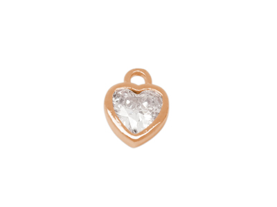 rosegoldener kleiner Schmuck Herzanhänger - Nahaufnahme