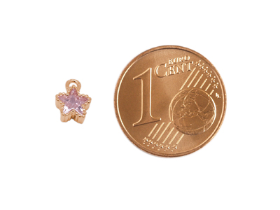 rosegoldener kleiner Schmuck Anhänger, Stern - Größenverglei