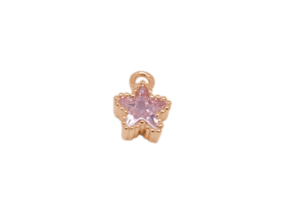 rosegoldener kleiner Schmuck Anhänger, Stern - Nahaufnahme
