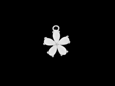 silberner kleiner Metallanhänger Charm Blume