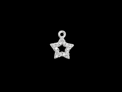 silberner kleiner Metallanhänger Charm Stern