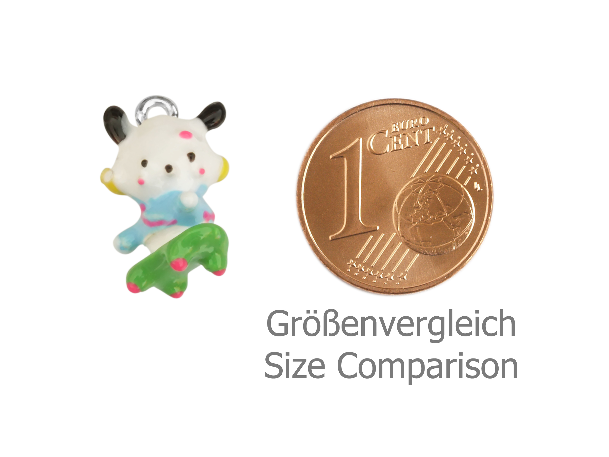 kleiner Charm Anhänger Skater - Größenvergleich