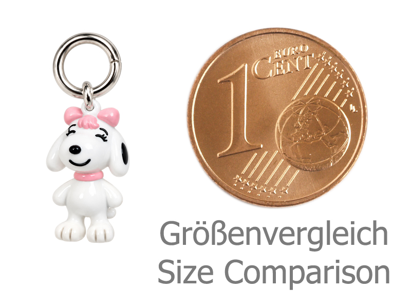 niedlicher kleiner Snoopy Anhänger zum Schmuckmachen - Größe
