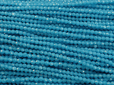 türkisblaue facettierte Steinperlen 2mm