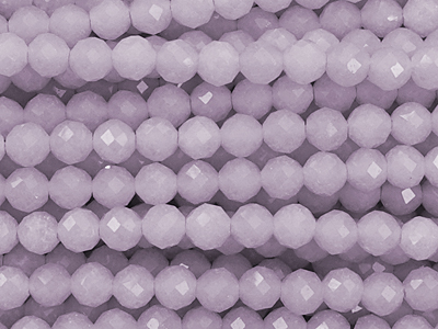 lila facettierte Steinperlen 3mm - Nahaufnahme