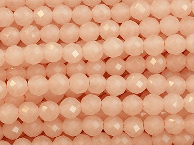 peach facettierte Steinperlen 3mm - Nahaufnahme