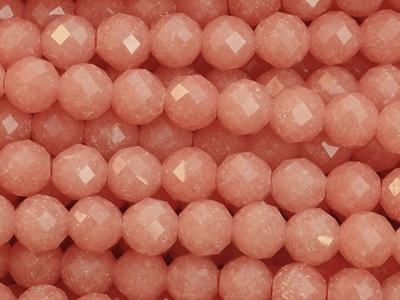 papaya facettierte Steinperlen 4mm - Nahaufnahme